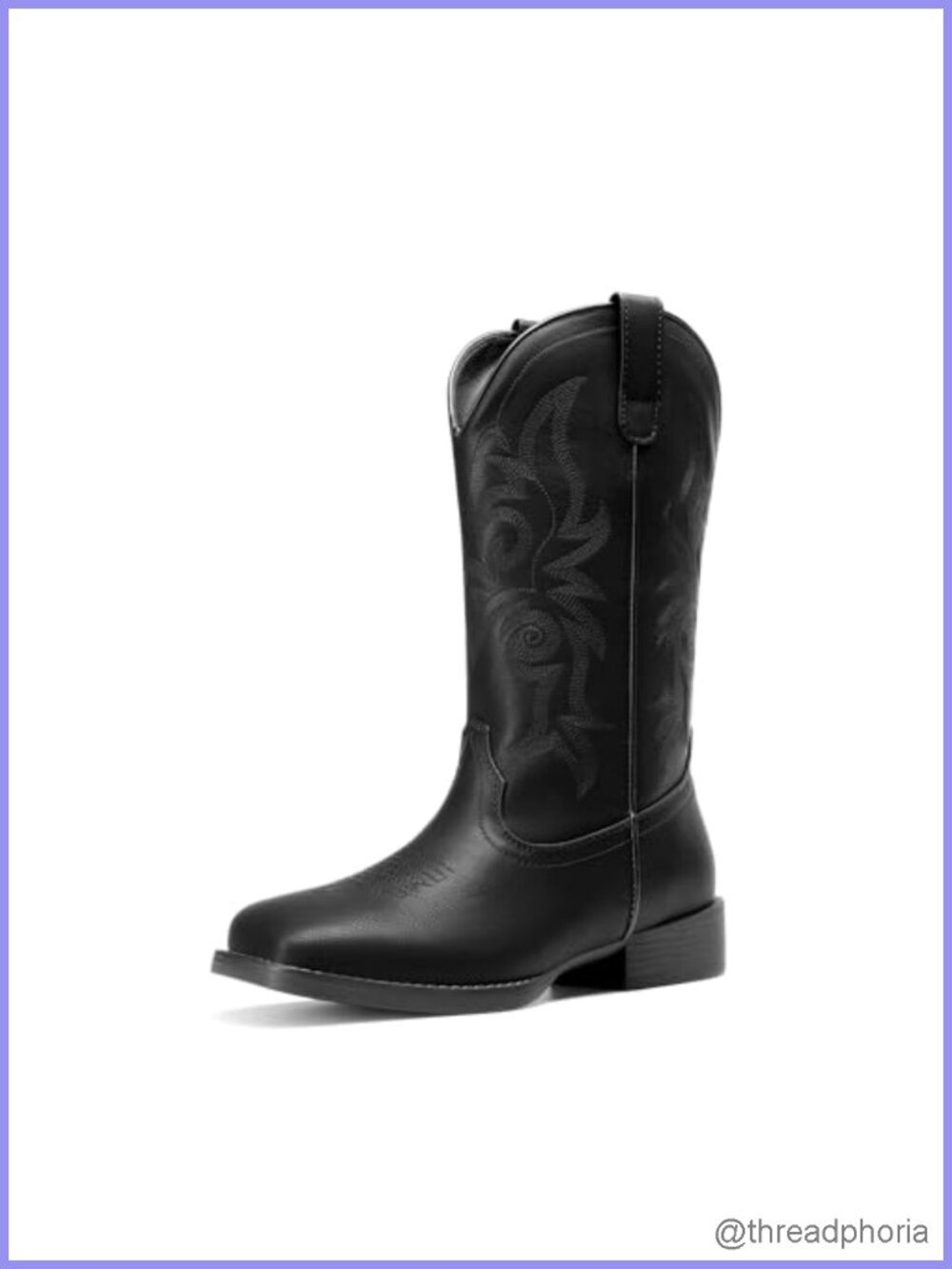 Dream Pairs Women's Mid-Calf Western Boots Square Toe Faux Leather